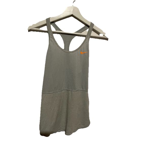 Nike DF Cool Burnout Tank - grey mist/bright citrus Small - Picture 1 of 5